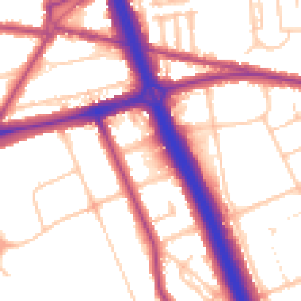 Daytime road noise heatmap for SE3 0JX