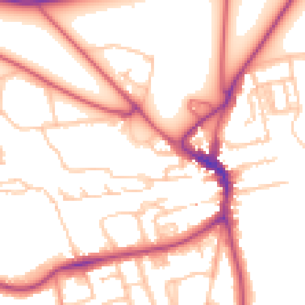 Daytime road noise heatmap for SE3 0QB