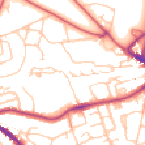Daytime road noise heatmap for SE3 0XA