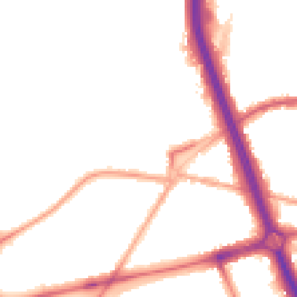 Night-time road noise heatmap for SE3 7AD