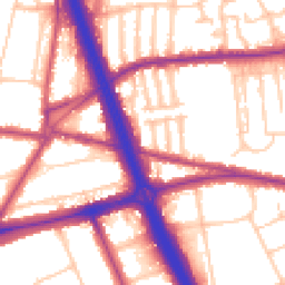 Daytime road noise heatmap for SE3 8AL