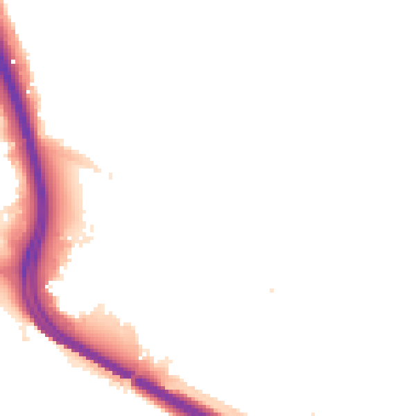 Night-time road noise heatmap for SE3 8AQ