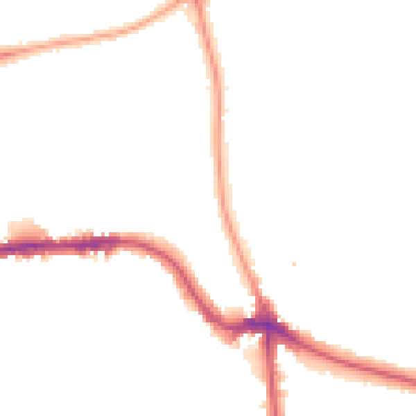 Night-time road noise heatmap for SE3 9DB