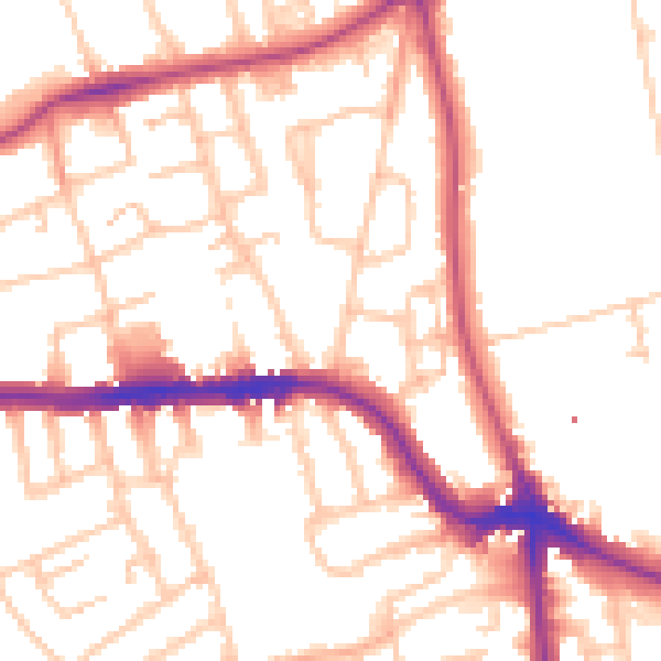 Daytime road noise heatmap for SE3 9HF