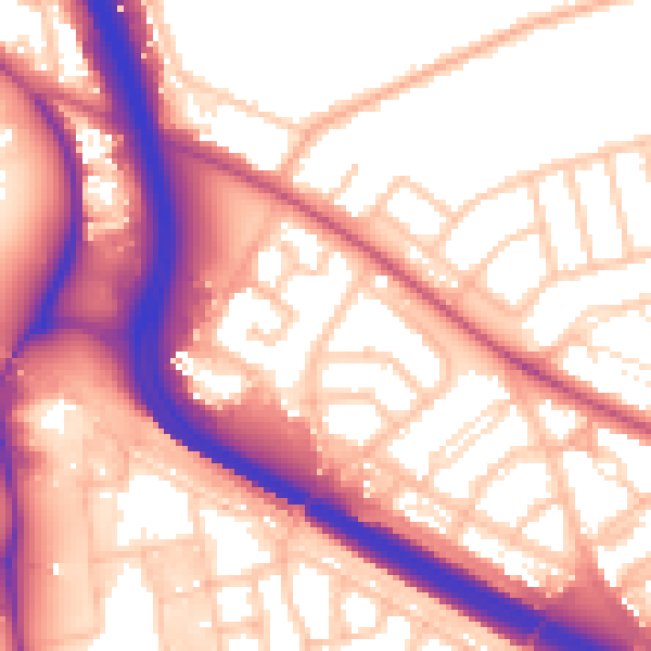 Daytime road noise heatmap for SE3 9QA