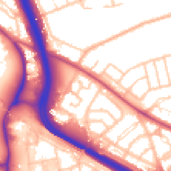 Daytime road noise heatmap for SE3 9QT
