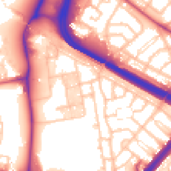 Daytime road noise heatmap for SE3 9SS