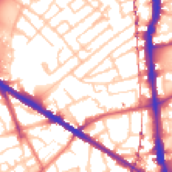 Daytime road noise heatmap for SE5 0YA