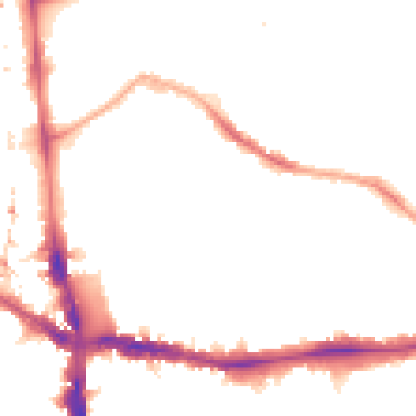 Night-time road noise heatmap for SE5 7FW