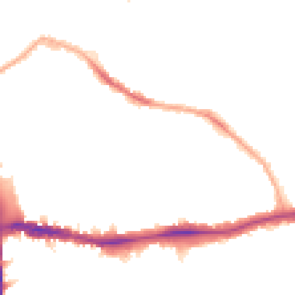 Night-time road noise heatmap for SE5 7RW