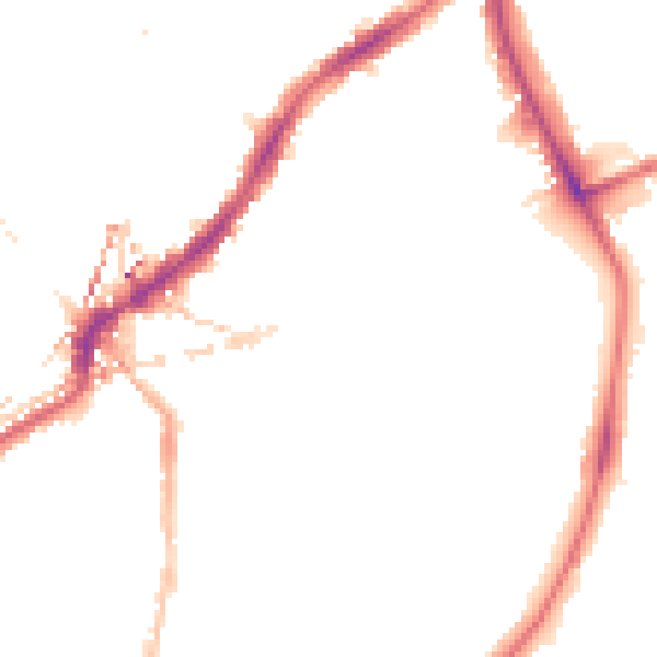 Night-time road noise heatmap for SE5 9AN