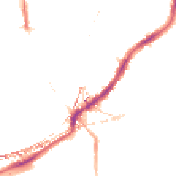 Night-time road noise heatmap for SE5 9DL