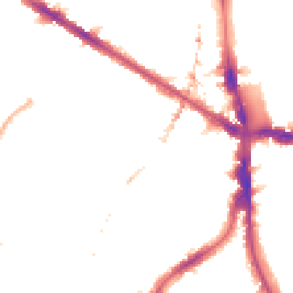 Night-time road noise heatmap for SE5 9LD