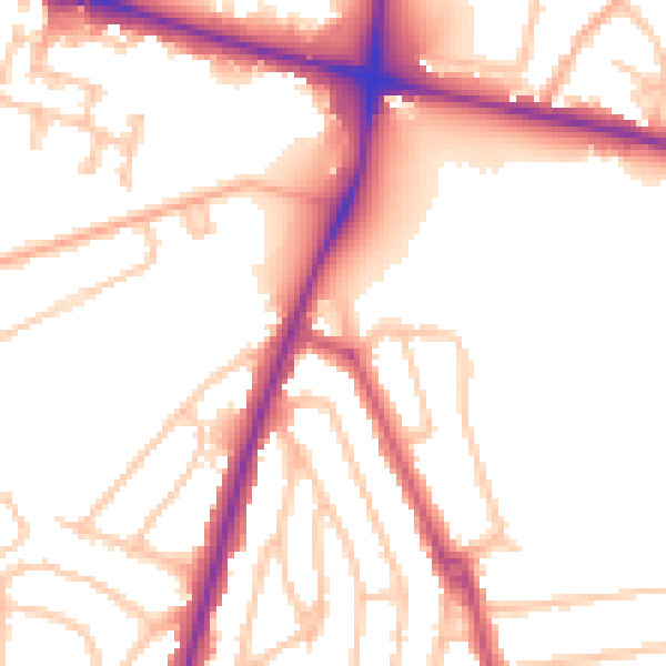 Daytime road noise heatmap for SE9 1AF