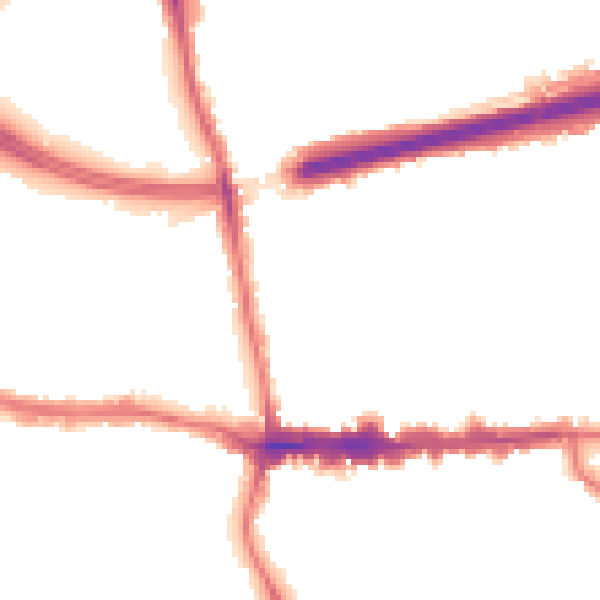 Night-time road noise heatmap for SE9 1DN