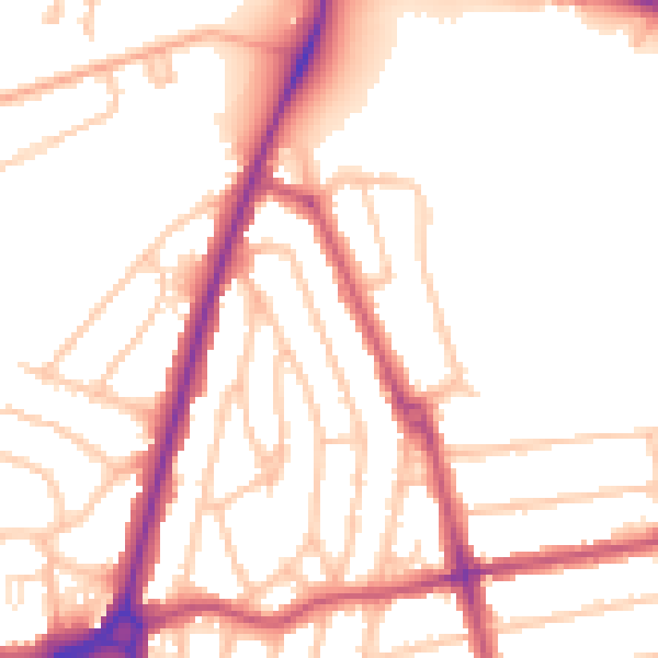 Daytime road noise heatmap for SE9 1EH