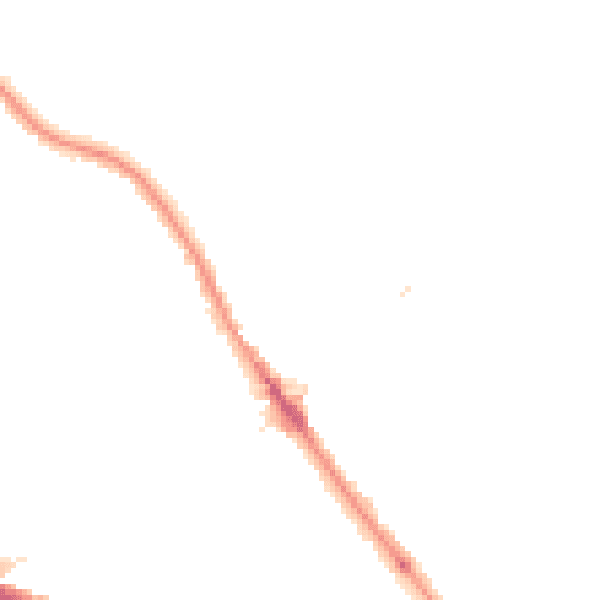 Night-time road noise heatmap for SE9 2BL