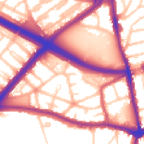 Daytime road noise heatmap for SE9 6QP