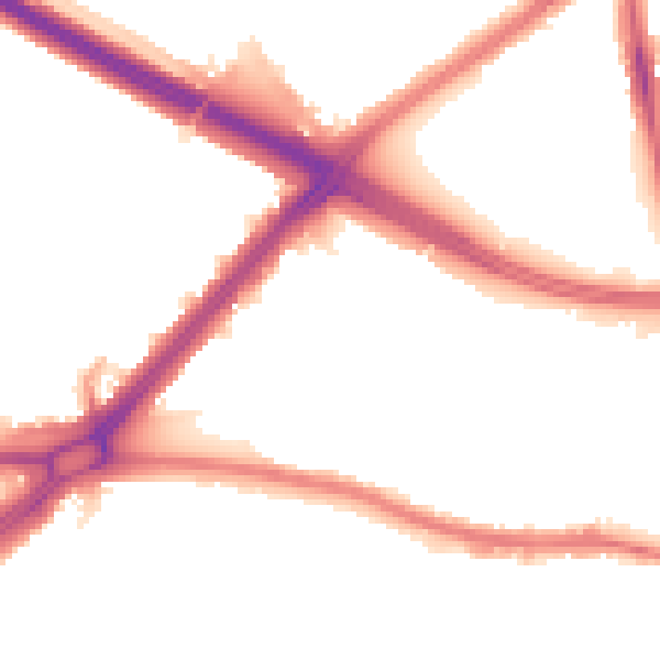 Night-time road noise heatmap for SE9 6QW