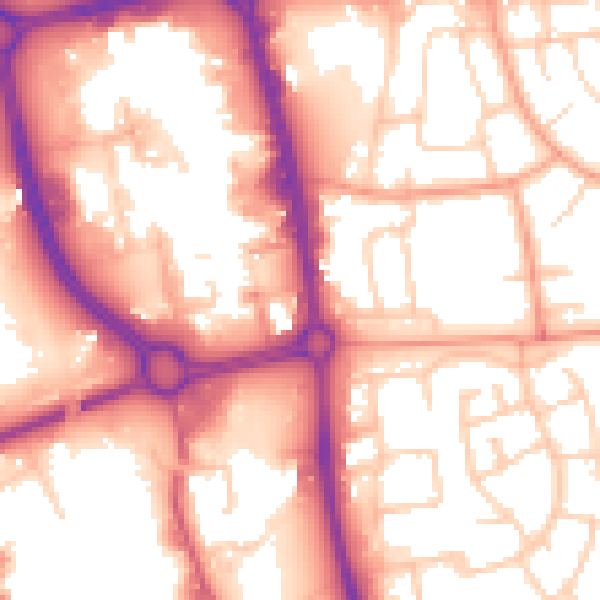 Daytime road noise heatmap for SG1 1AR
