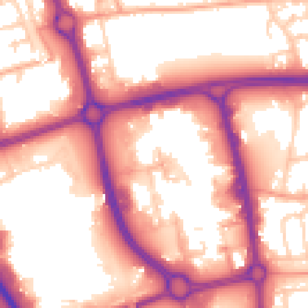 Daytime road noise heatmap for SG1 1AS
