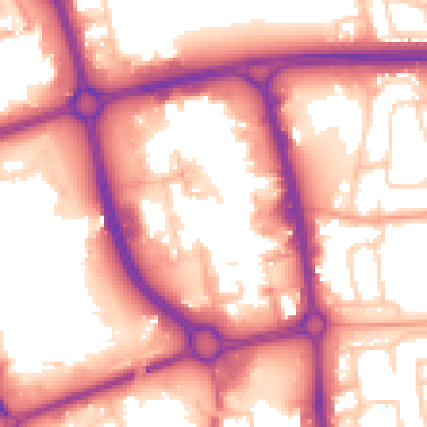 Daytime road noise heatmap for SG1 1BP