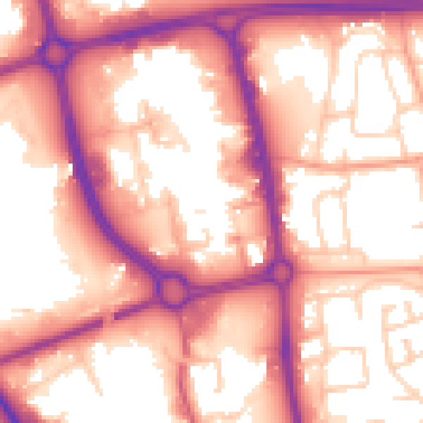Daytime road noise heatmap for SG1 1BS
