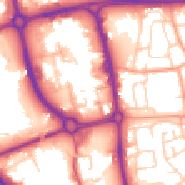 Daytime road noise heatmap for SG1 1DA