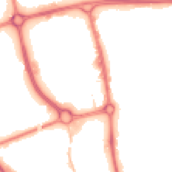 Night-time road noise heatmap for SG1 1DA