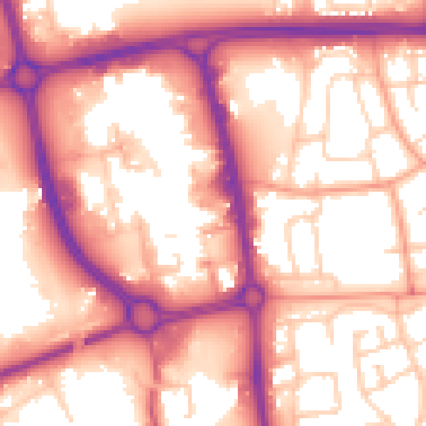 Daytime road noise heatmap for SG1 1DH