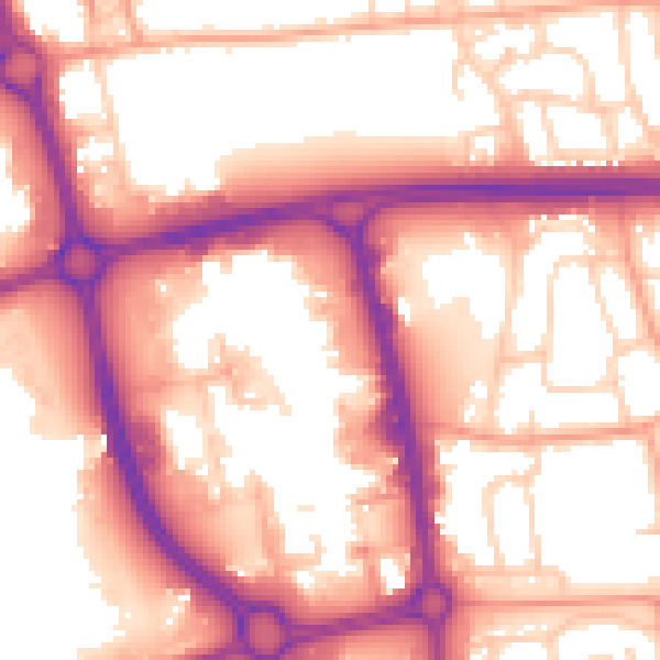 Daytime road noise heatmap for SG1 1DJ