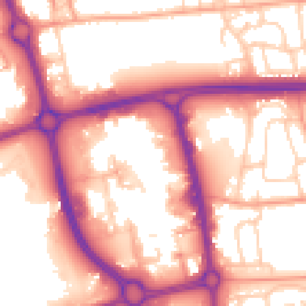 Daytime road noise heatmap for SG1 1DW
