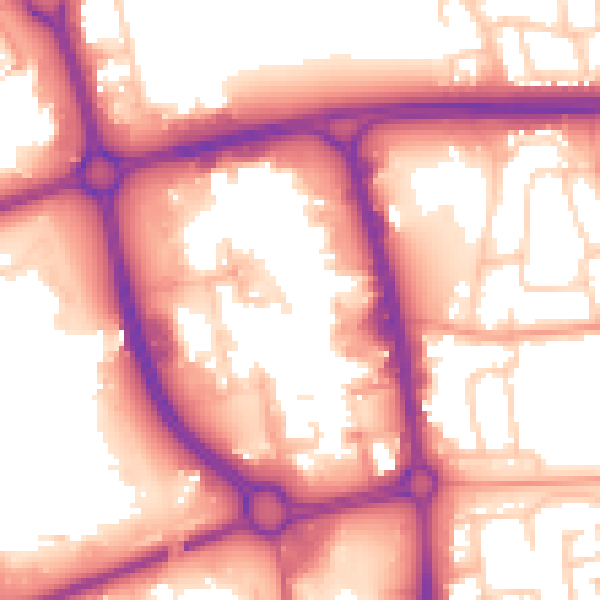 Daytime road noise heatmap for SG1 1EE