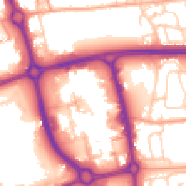 Daytime road noise heatmap for SG1 1EG