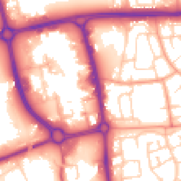 Daytime road noise heatmap for SG1 1EP