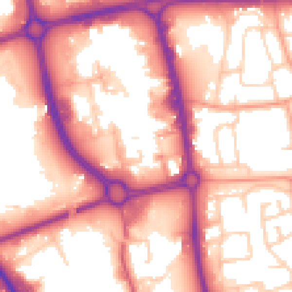 Daytime road noise heatmap for SG1 1ER
