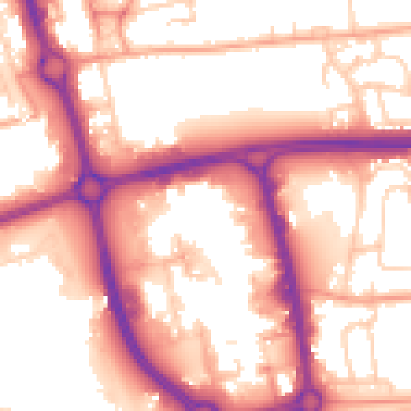 Daytime road noise heatmap for SG1 1ES