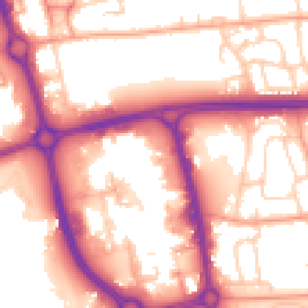 Daytime road noise heatmap for SG1 1FN