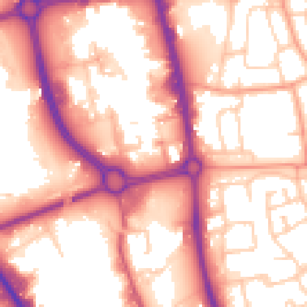 Daytime road noise heatmap for SG1 1HE