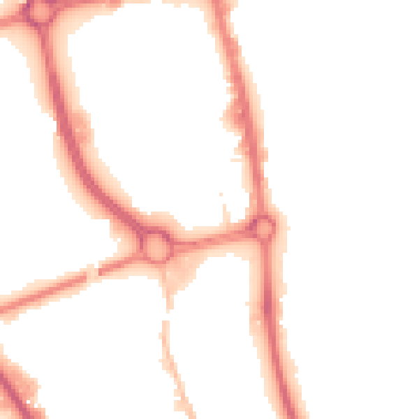 Night-time road noise heatmap for SG1 1HE