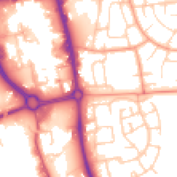 Daytime road noise heatmap for SG1 1HT