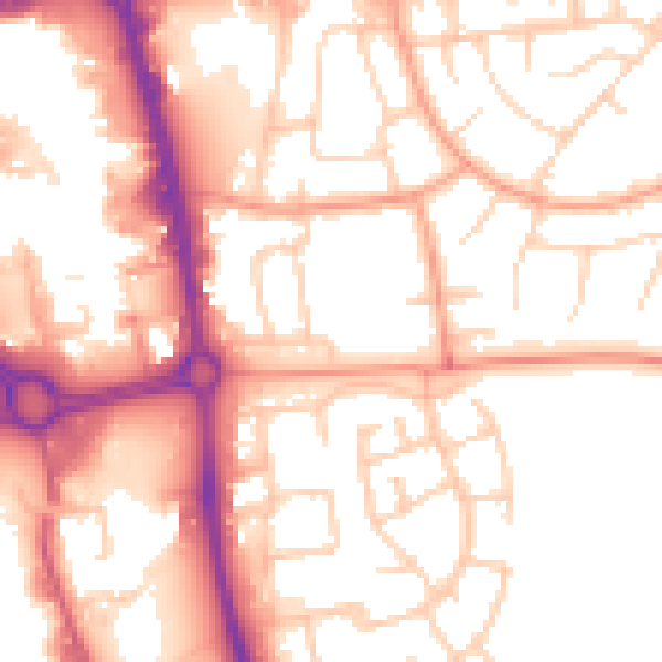 Daytime road noise heatmap for SG1 1HX