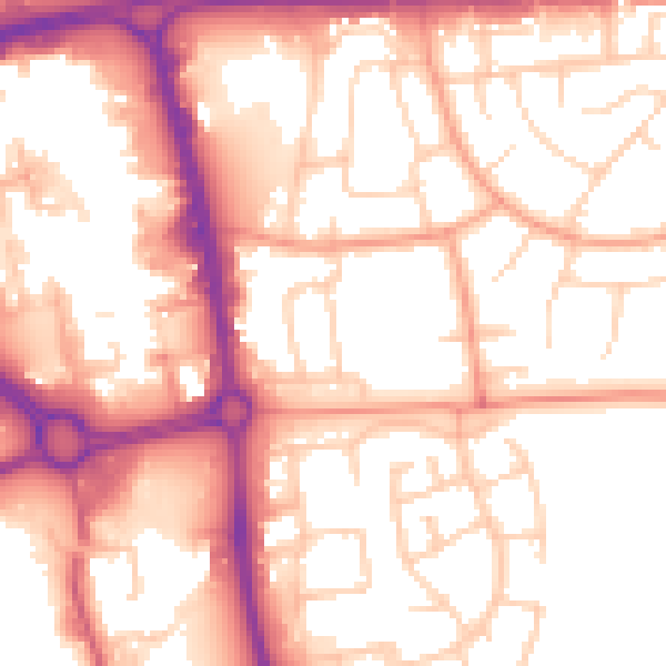Daytime road noise heatmap for SG1 1JD