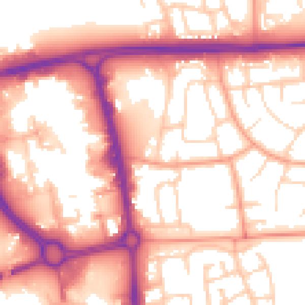 Daytime road noise heatmap for SG1 1JG