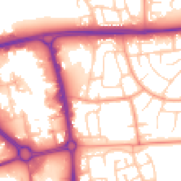 Daytime road noise heatmap for SG1 1JH
