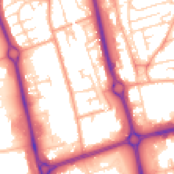 Daytime road noise heatmap for SG1 2NH