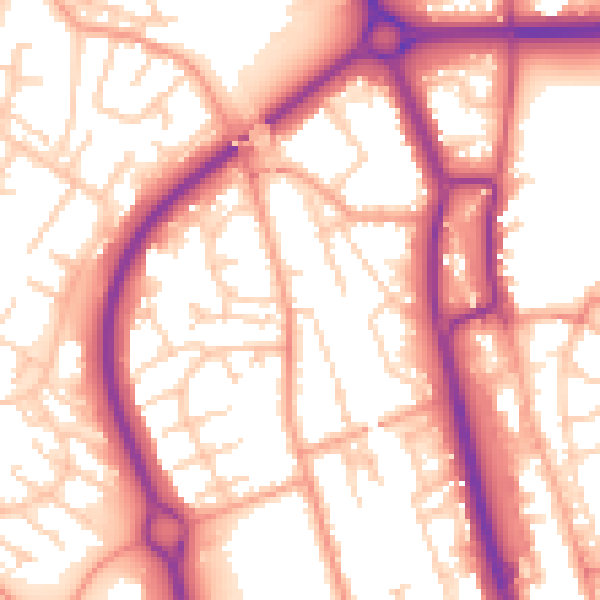 Daytime road noise heatmap for SG1 2NR