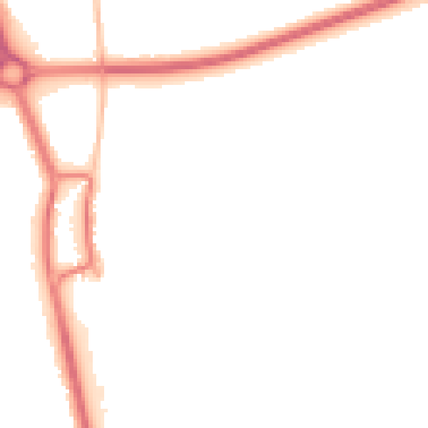 Night-time road noise heatmap for SG1 3QH
