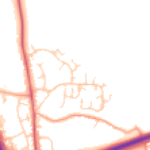 Daytime road noise heatmap for SG1 4AS