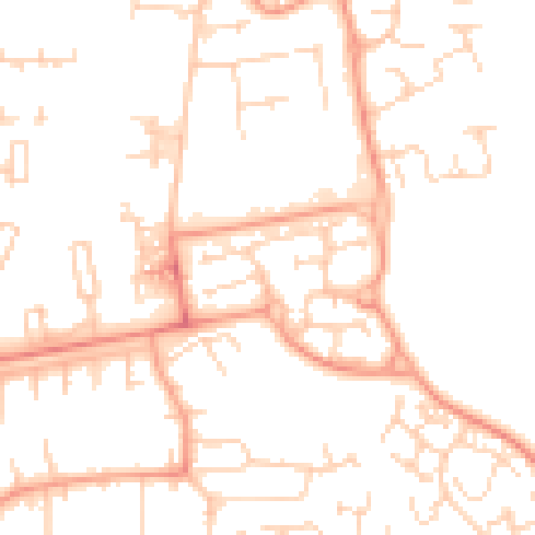 Daytime road noise heatmap for SG1 4FT